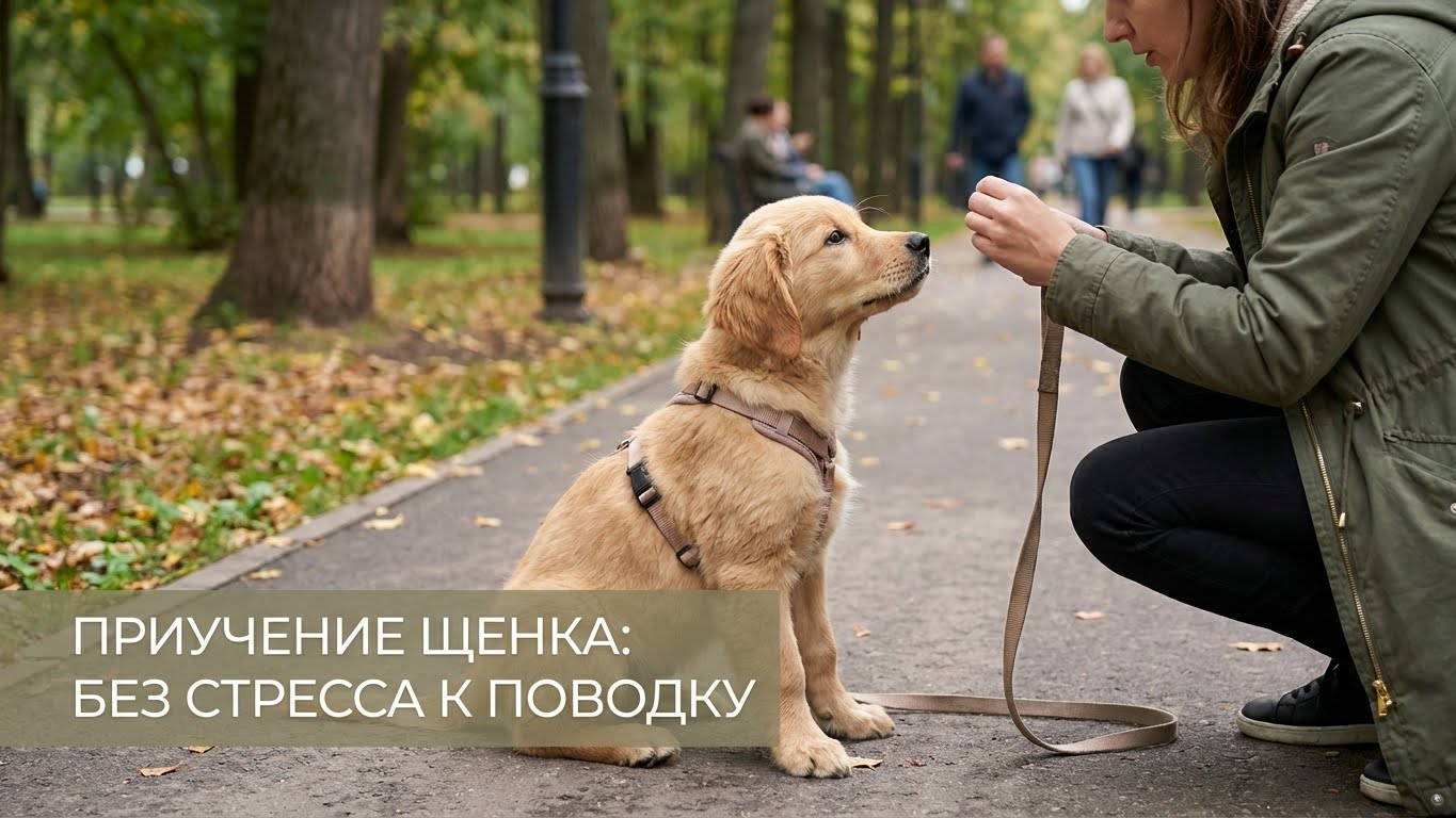 Приучение щенка к поводку без стресса